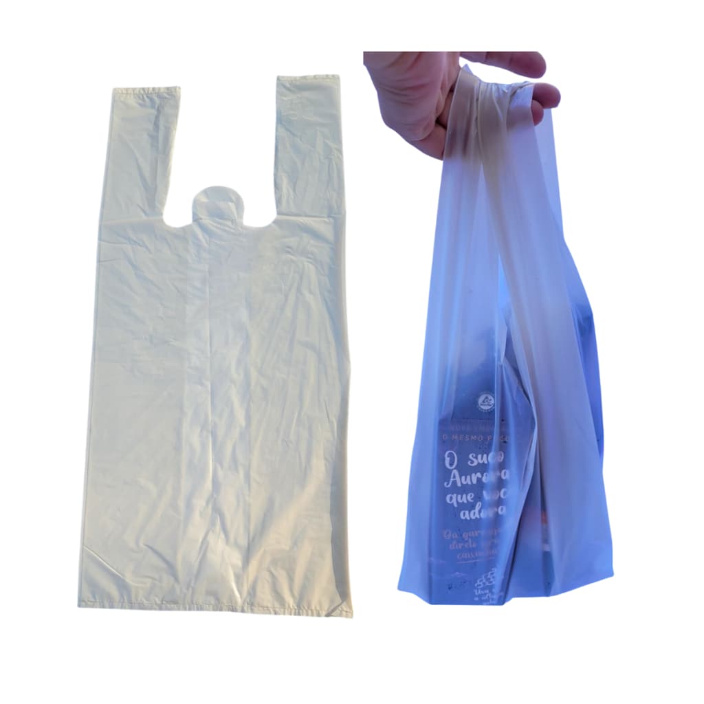 SACOLA RECUPERADA REFORÇADA LEITOSA 40X50CM - 1KG micra 0,3