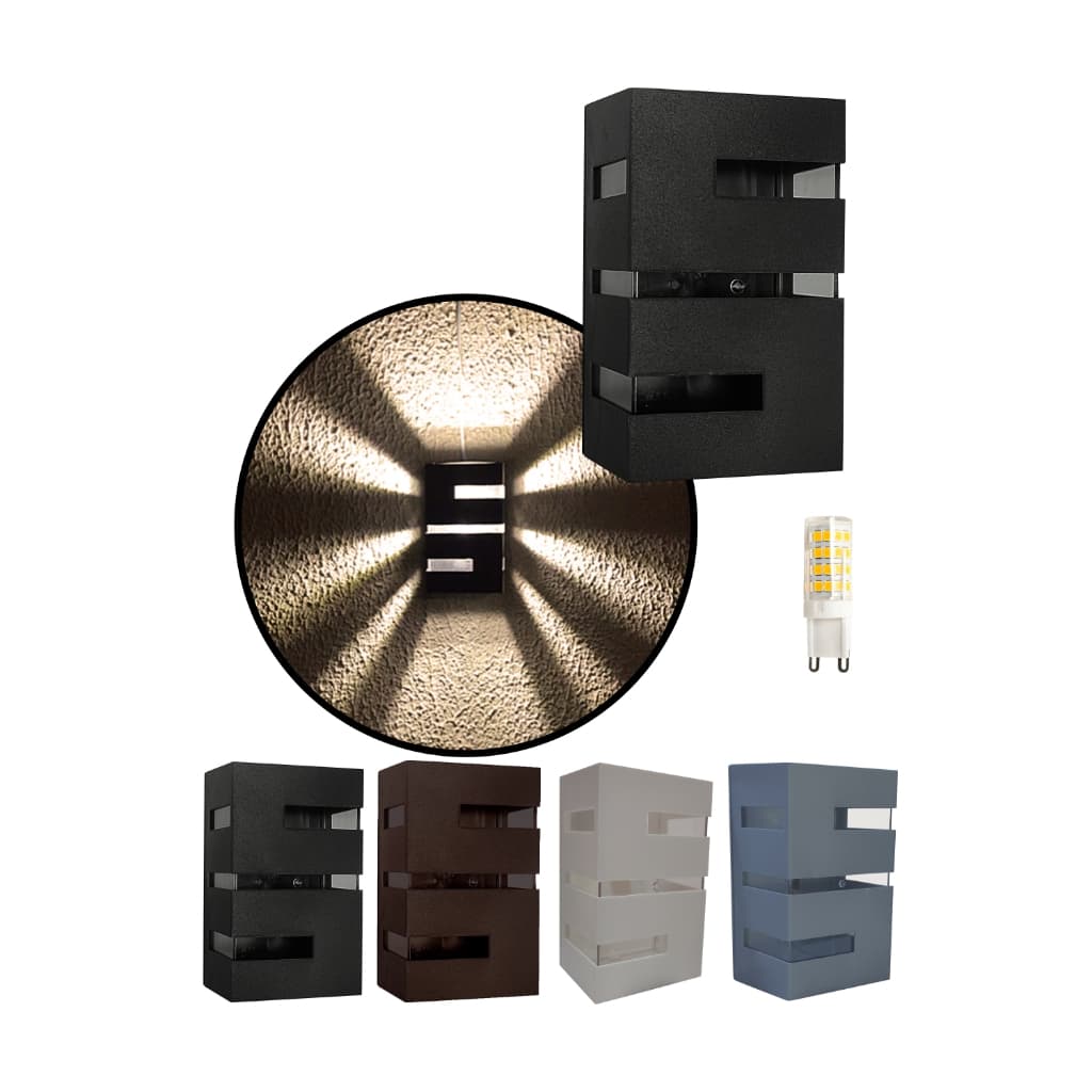 Kit 10 Arandela de Parede + 10 Lâmpada Led Branco Quente Massuia