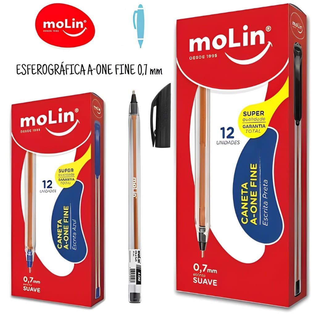 CANETA ONE FINE ESFEROGRÁFICA CAIXA 0.7/1.0 MOLIN