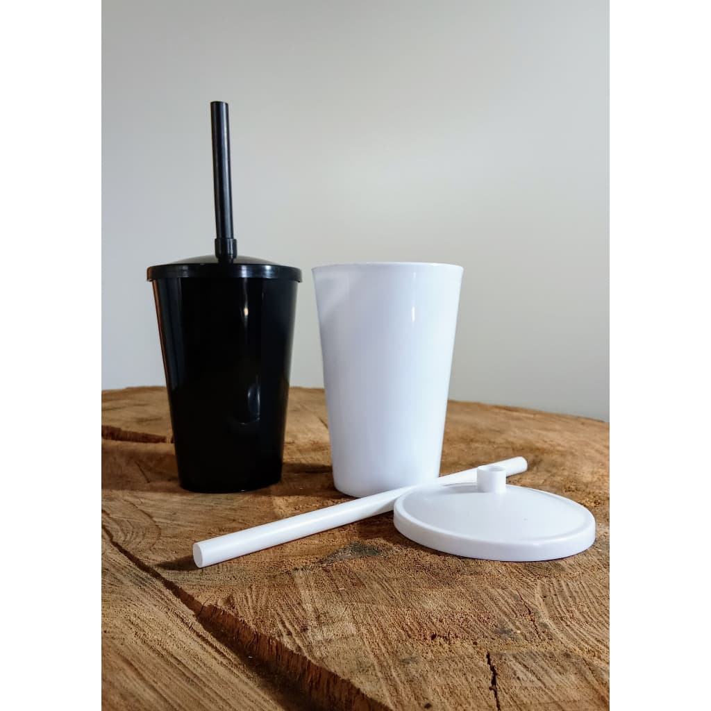 COPOS TWISTER CRISTAL 300ML COM TAMPA E CANUDO COLORIDOS PARA ADESIVAR E PERSONALIZAR LEMBRANCINHA FESTA