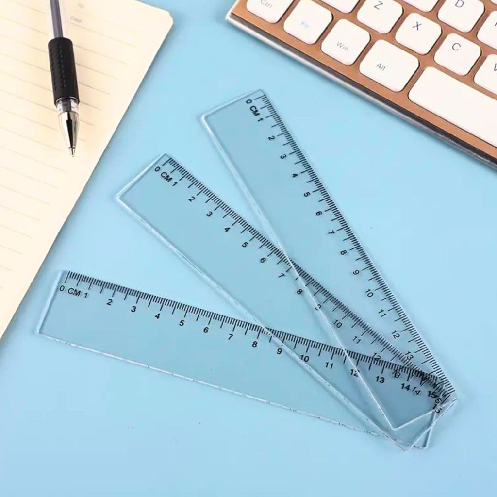 Réguas Plástica 15cm Transparente Régua Rígida  Escolar Medidora Escritório Office Cristal