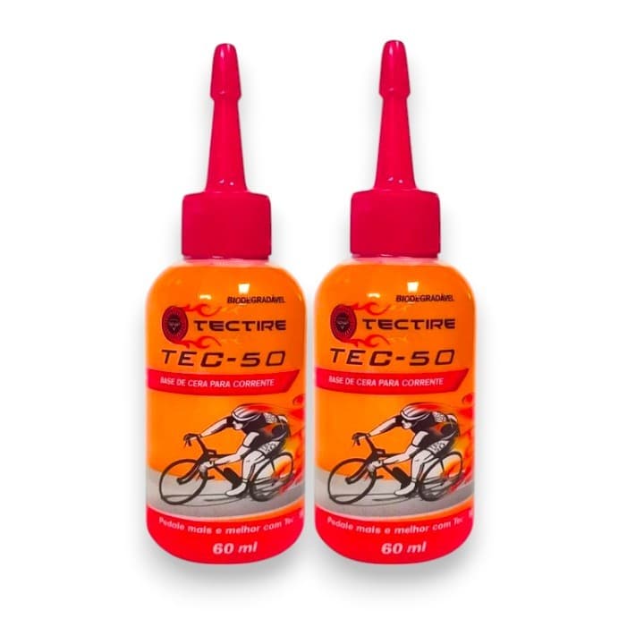 kit 2 Óleo Lubrificante Corrente Tectire Tec 50 Bio Cera Bike 60ml
