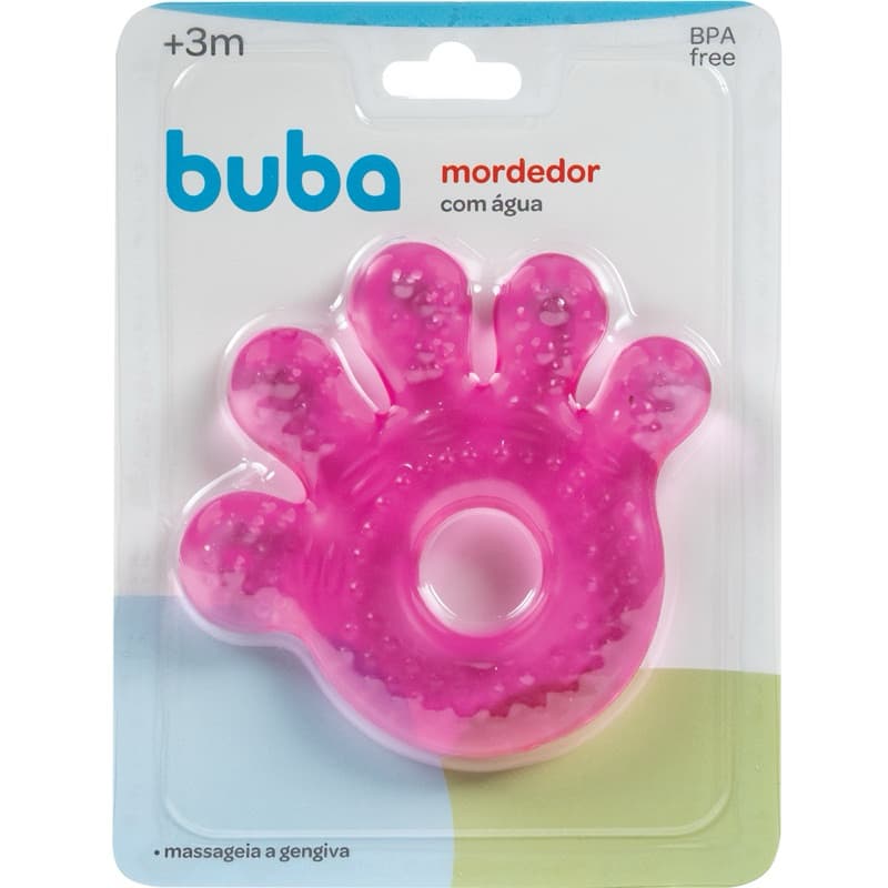 Mordedor com Água Mãozinha - Rosa e Azul - Buba