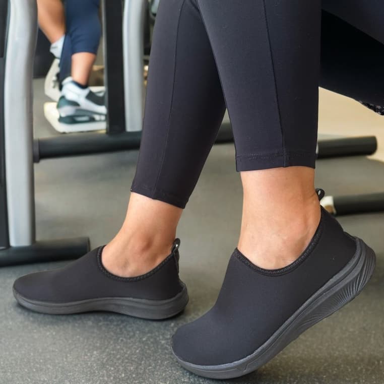 Tênis Feminino Meia Academia Slip On Calce Fácil Confortável Macio Leve Trabalhar