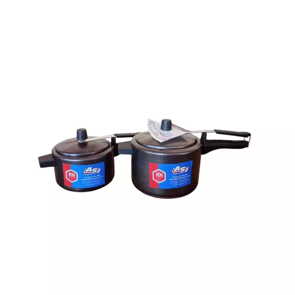 KIT Panela de Pressão ASJ KIT 1UN PANELA PRETA CRAKEADA 2,5 LTS + 1UN PANELA PRETA CRAKEADA 4,5LTS