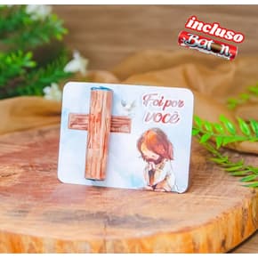 Kit 20/30 Lembrancinhas Páscoa Cartões Personalizados + Chocolate Baton