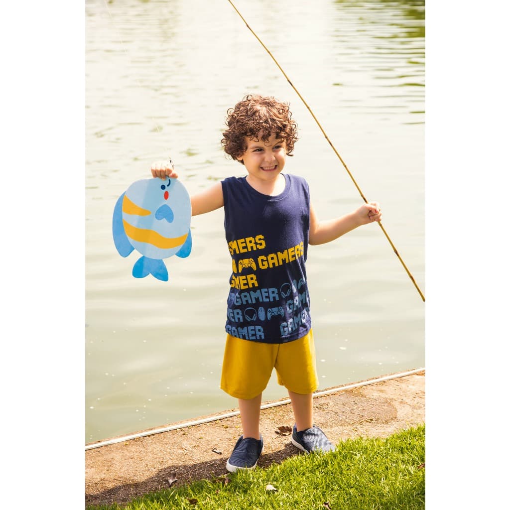 Conjunto Regata Game infantil menino criança