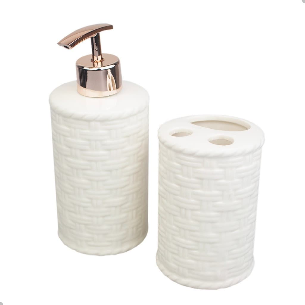 Kit de Banheiro de Porcelana 2 peças Branca
