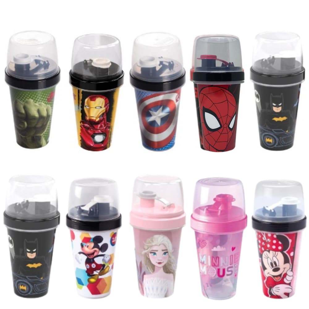 Copo Mini Shakeira 320 ml Personagens Princesas Super Herói Infantil - Plasutil