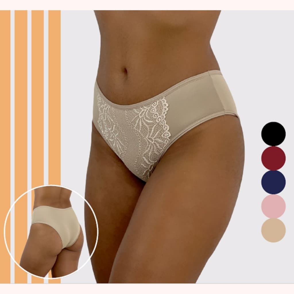 Kit calcinhas de microfibra poliamida e renda confortável para o dia a dia