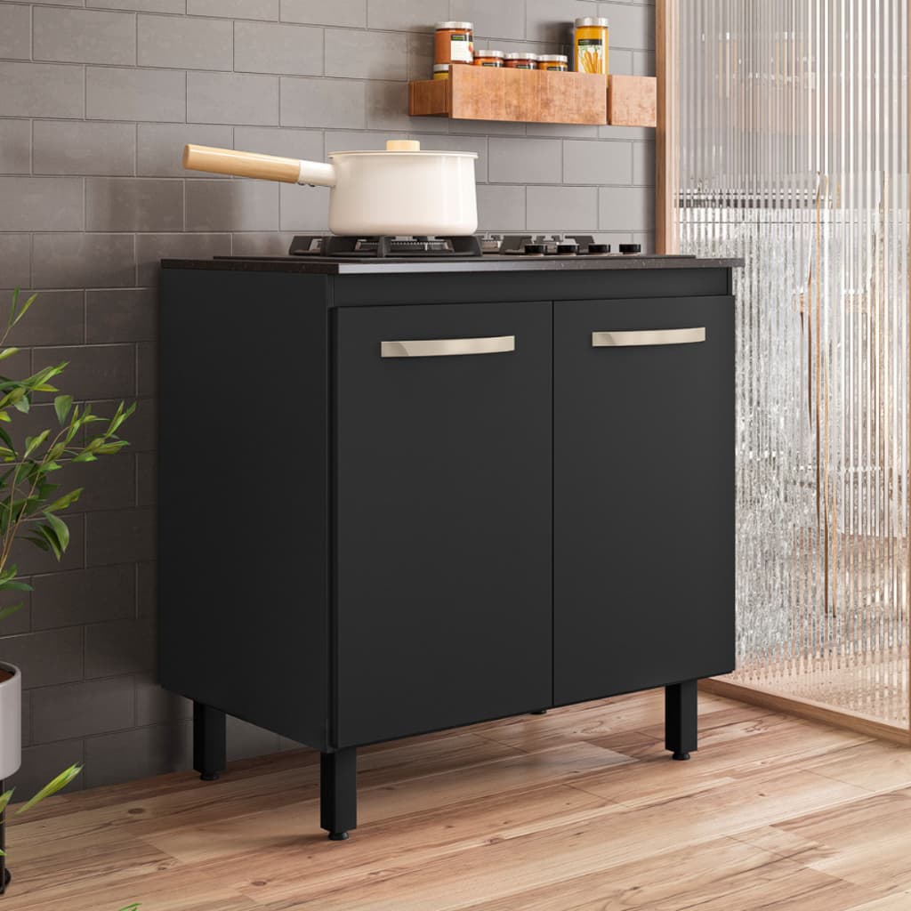 Balcão Para Cooktop 4 e 5 Bocas 80cm 2 Portas