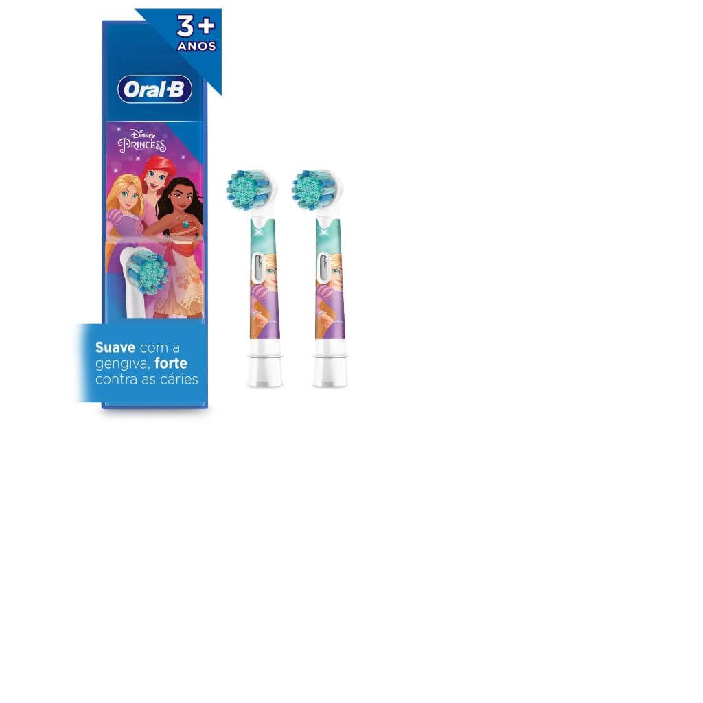 Refil Escova Dental Eletrica Infantil Princesas C/ 2 Unid
