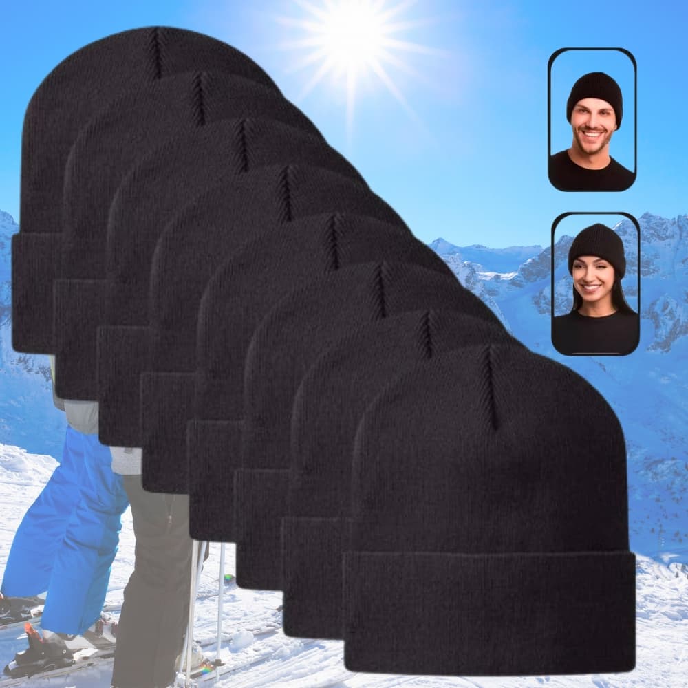 Kit Com 3, 5, 10 ou 15 Toucas Pretas Adulto Inverno Unissex Gorro Lã Atacado Revenda