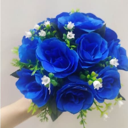Buque de Noiva c/12 Flores Feito com Flores Artificiais