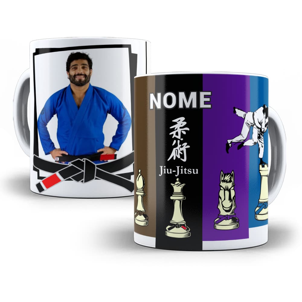 Caneca Personalizada Jiu Jitsu com Foto e Nome