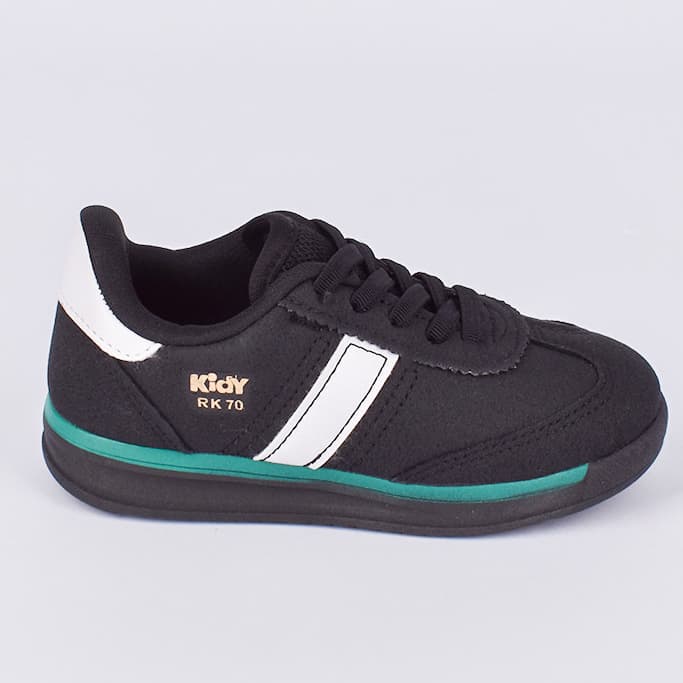 Tênis Infantil Menino Kidy RK 70 Preto Streetwear Casual Moderno Super Leve Confortável