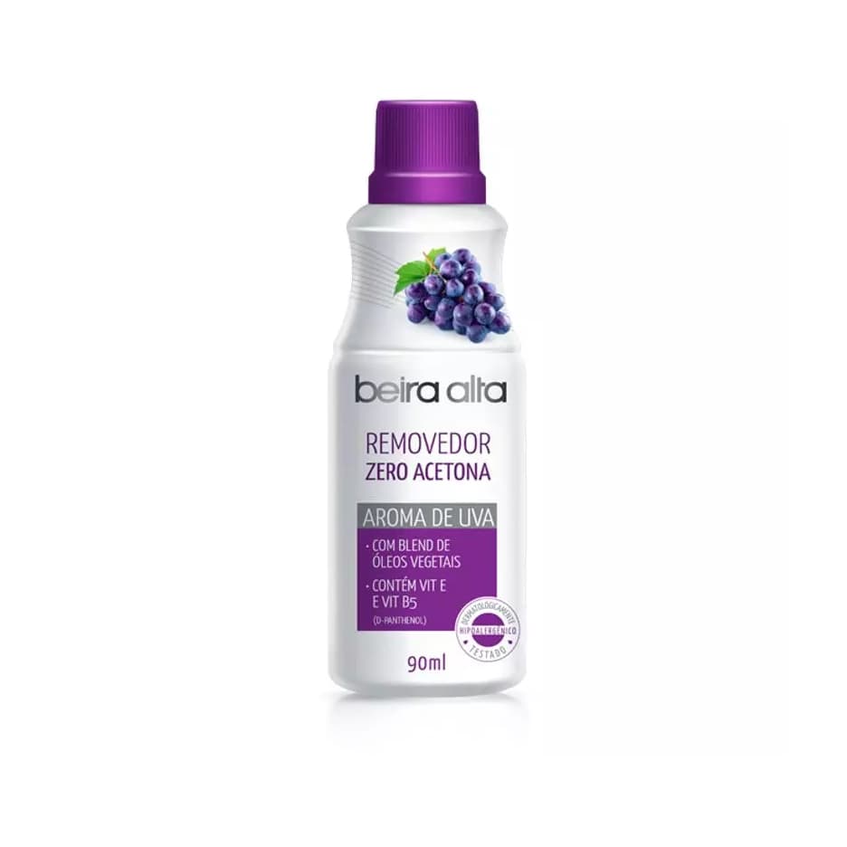 01 Removedor De Esmaltes Zero Acetona Beira Alta Aroma Uva Escolher Tamanho