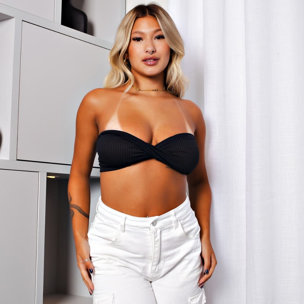 Cropped Top Com 8 Amarrações Diferentes Fashion Festa Feminino Estilo