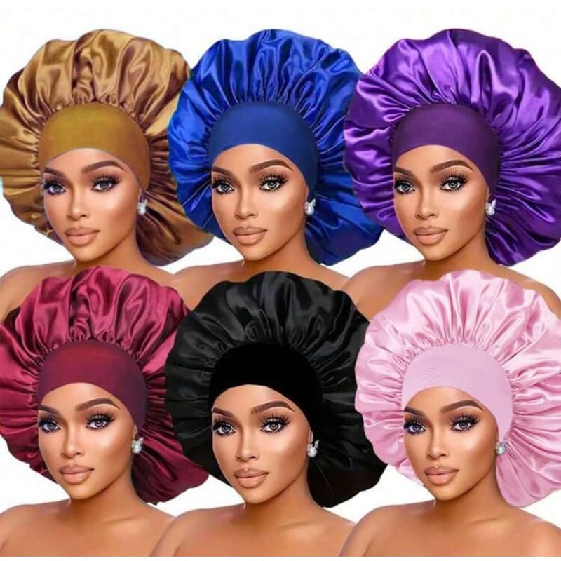 Kit 6 Toucas faixa  De Cetim Elegante MALEÁVEL Anti Frizz Toque De Seda