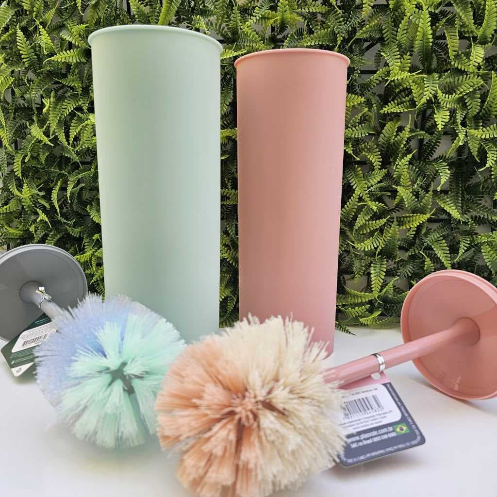 Escova Sanitária Banheiro Rosa ou Verde com suporte