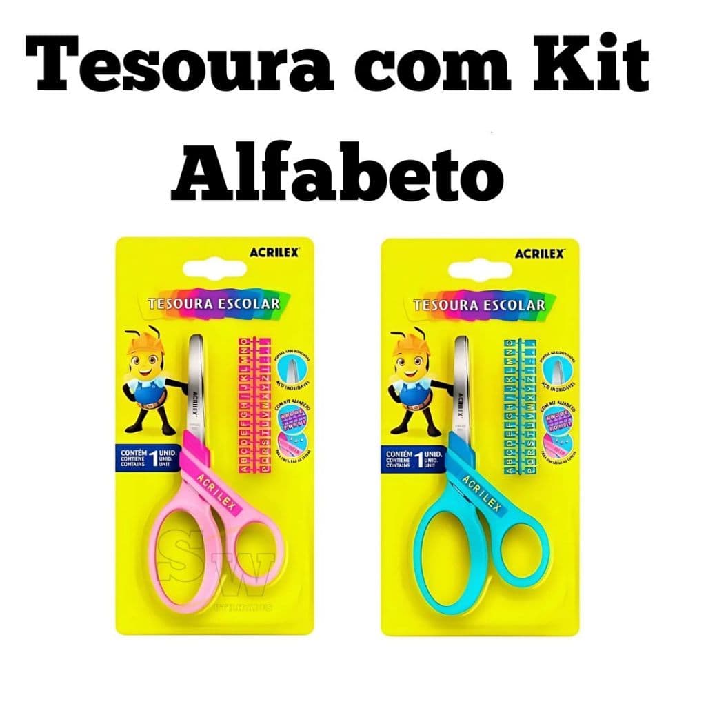 Tesoura Escolar Com Kit Alfabeto | Acrilex