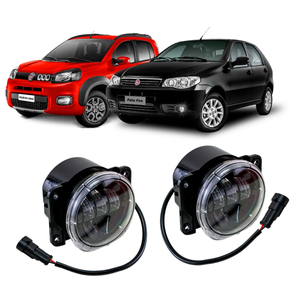 Par Farol De Milha Led Embutir Modelos Fiat 40w 5000lm 6000k