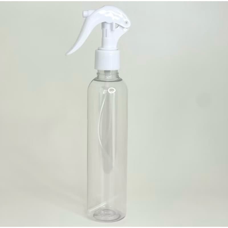 Frasco pet cilíndrico borrifador com válvula spray gatilho 200ml