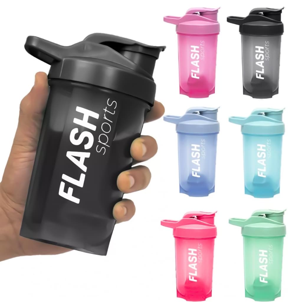 Coqueteleira Academia 500ml Shakeira Copo Garrafa Shake Mola