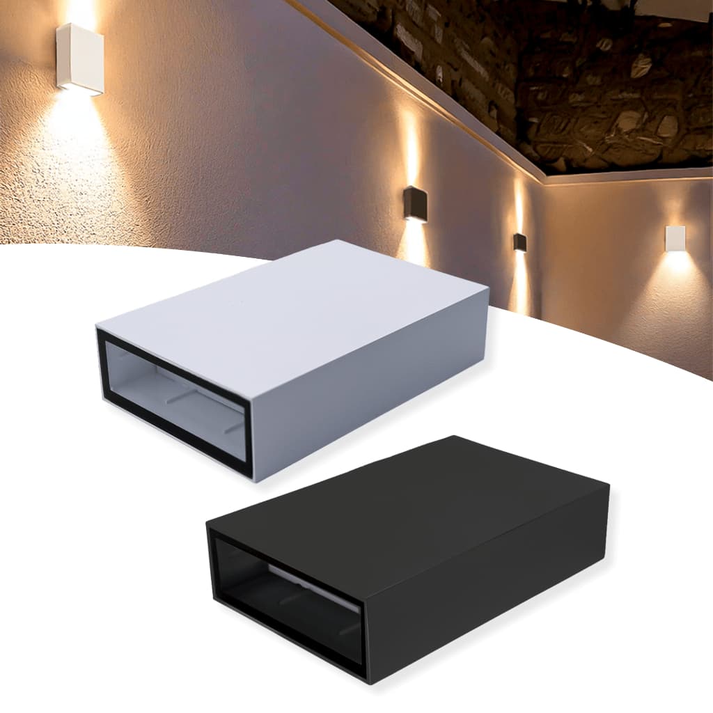 Luminária Arandela 2 Friso Retangular Luz Quente Ar02 Bivolt