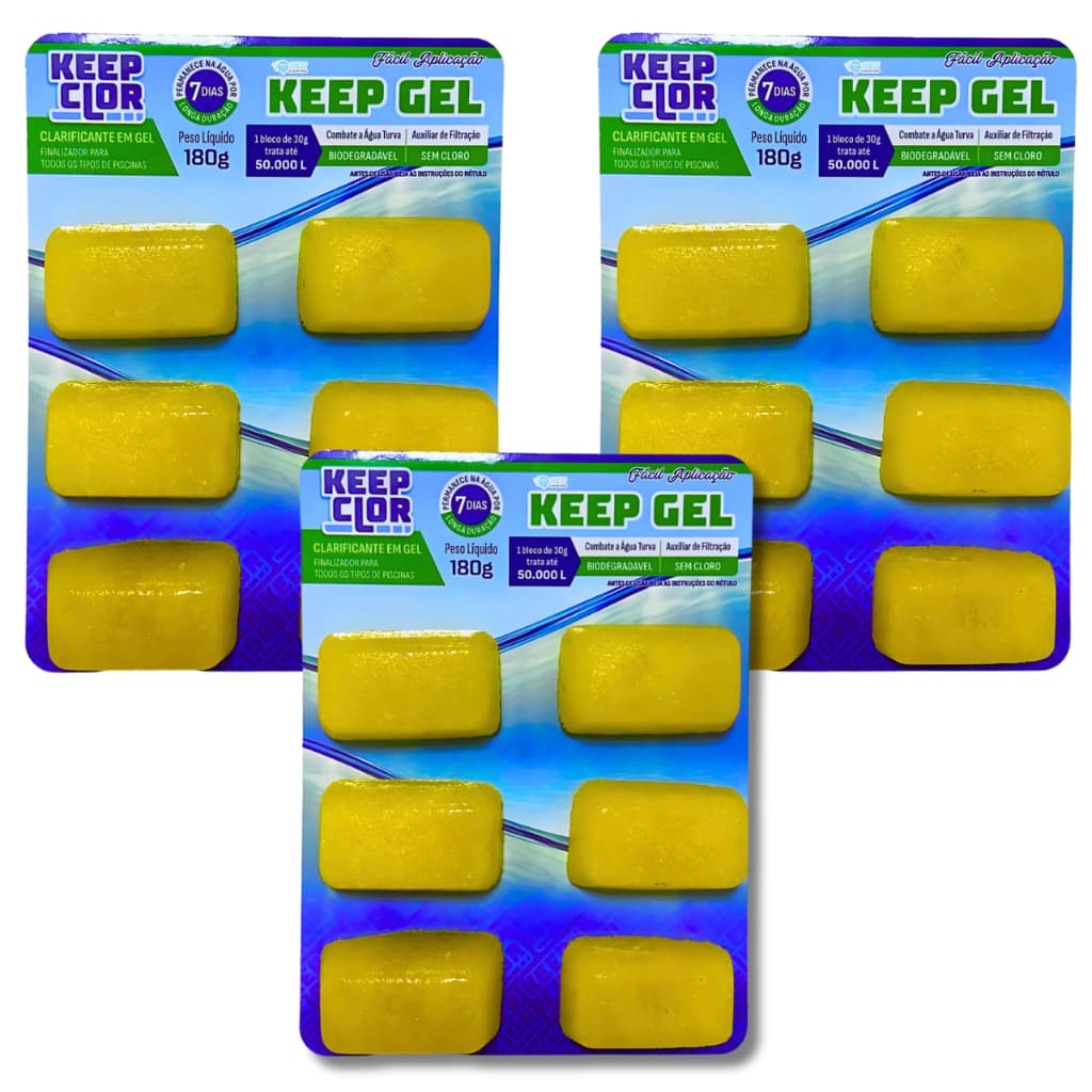 Kit 3 Clarificante finalizador Keepclor pastilha em gel 180g