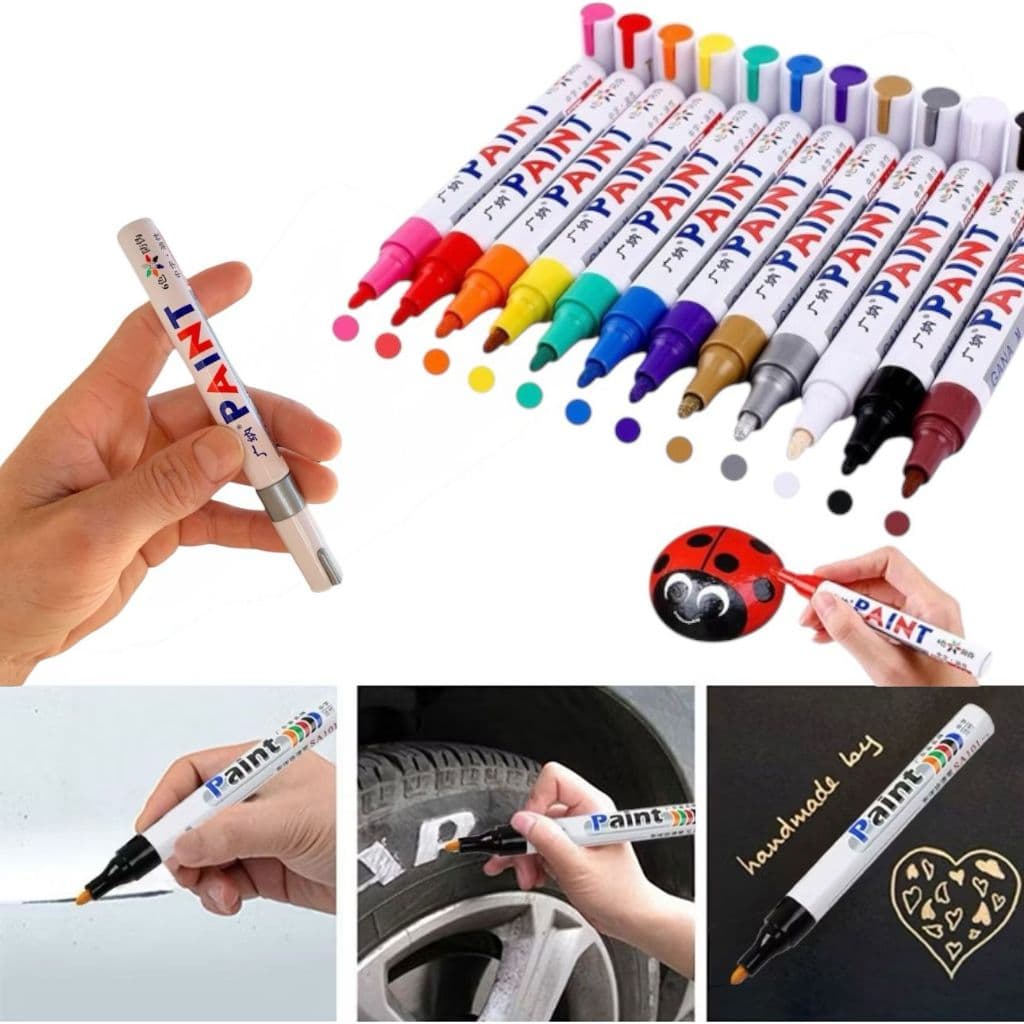 Caneta Marcadora De Tinta 2,8mm Permanente À Prova D'água Cartão Preto Assinatura Para Carros