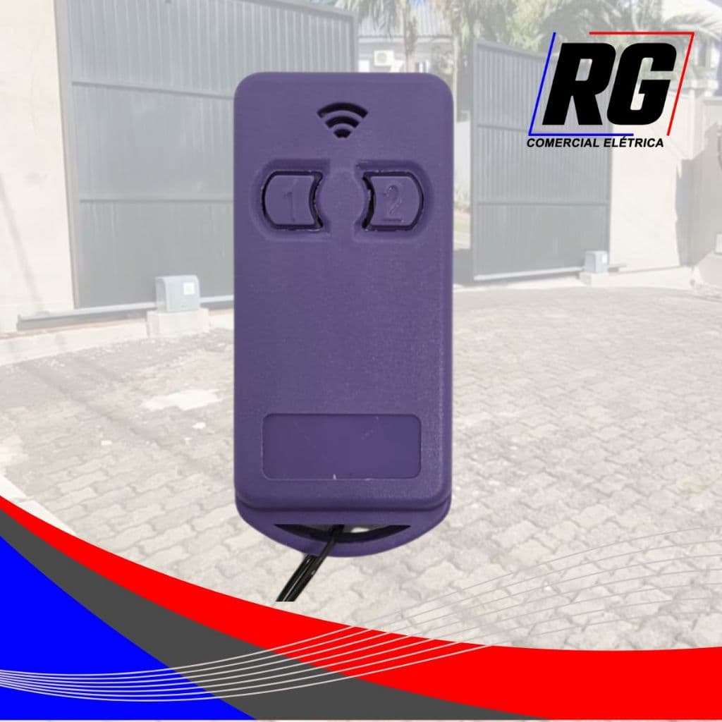 Controle Para Portão Eletrônico 299 Mhz Com Bateria - Roxo