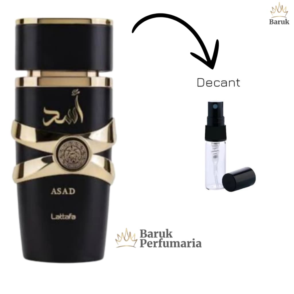 Perfume Árabe Masculino Asad Lattafa Amadeirado 2ml, 5ml, 10ml - ORIGINAL
