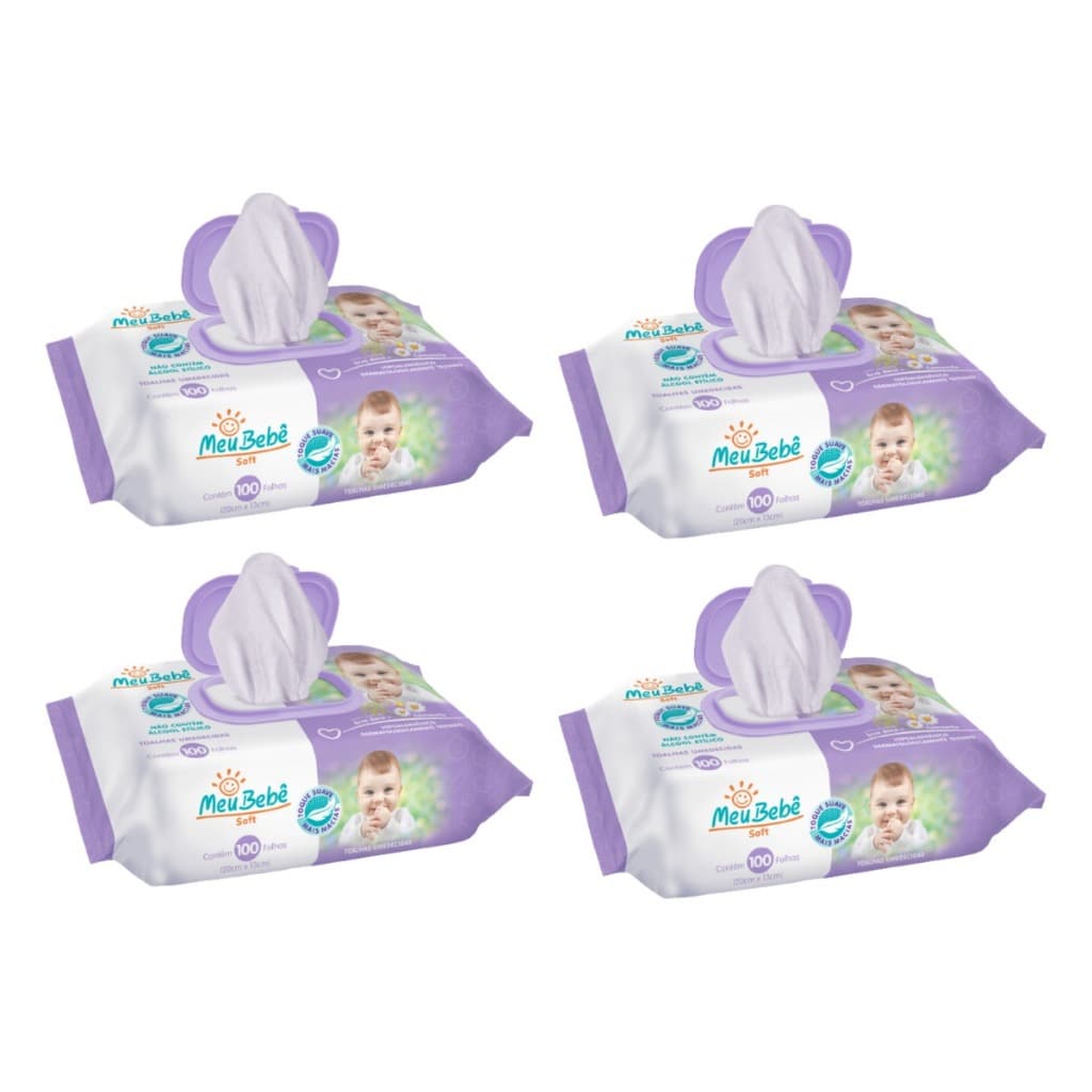 Toalha Umedecida Meu Bebê Soft 400 Folhas (4undX100fls)