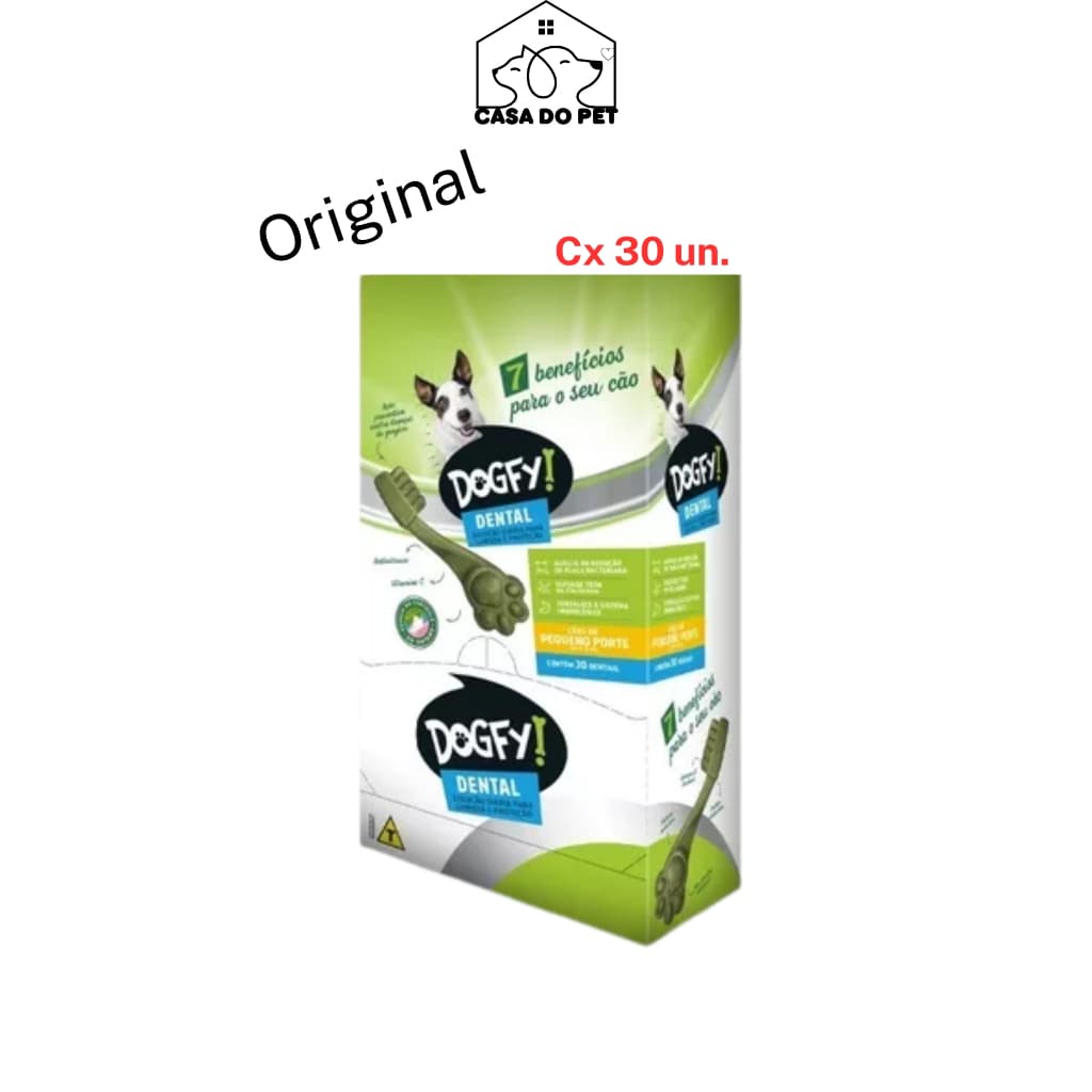 Caixa 30 un. Petisco Dental DogFy - Escovação Limpeza Tártaro Dentes Cachorro Porte Pequeno
