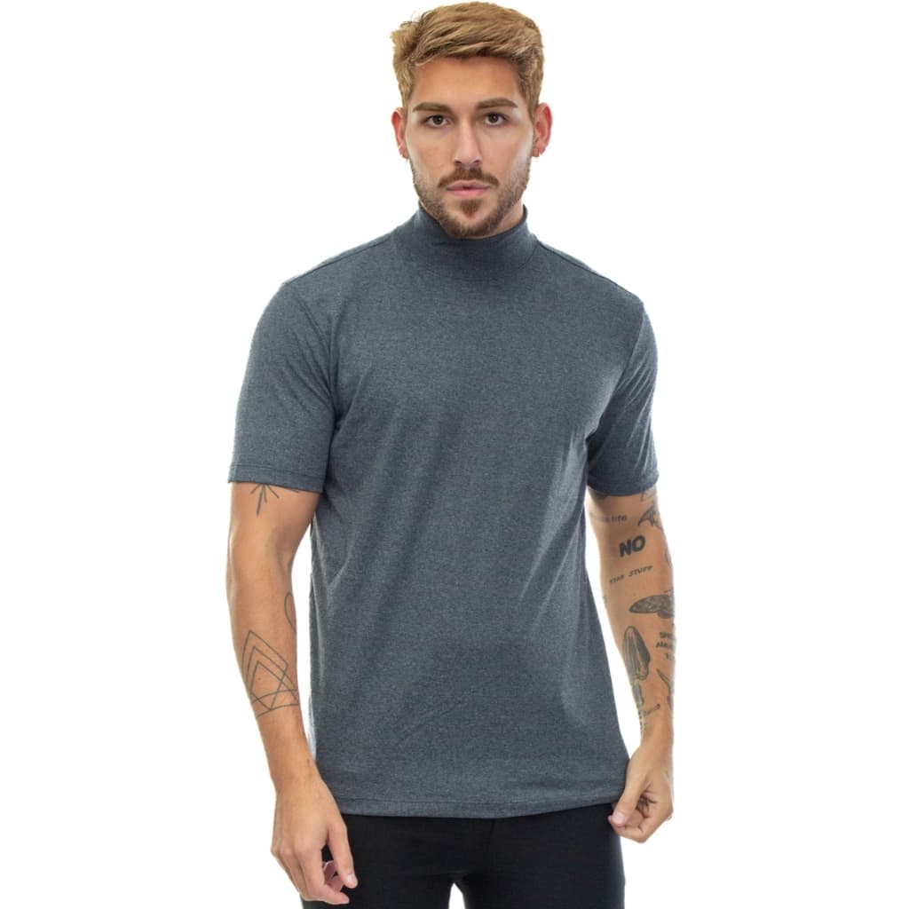 Camiseta Gola Alta Masculina Manga Curta