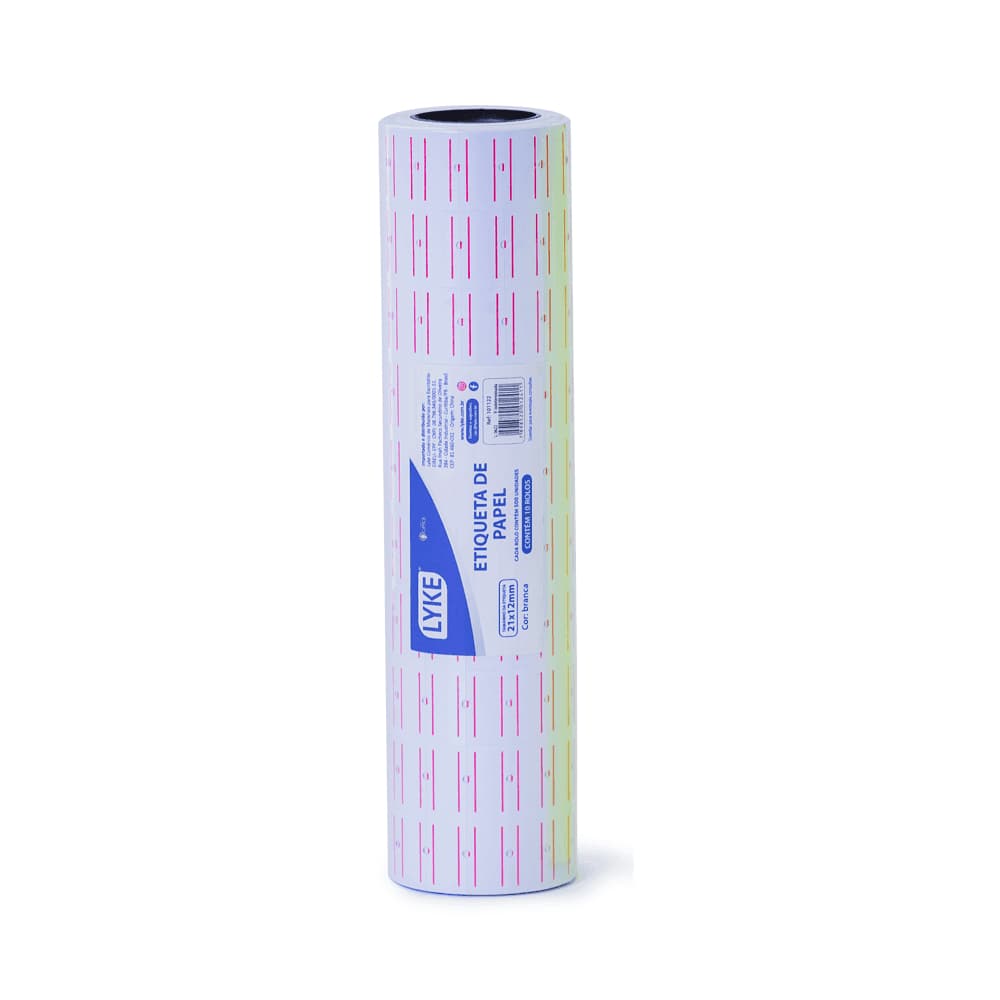 Rolo de Etiquetas de Papel para Preço - Rolo com 10 - C/500 Lyke