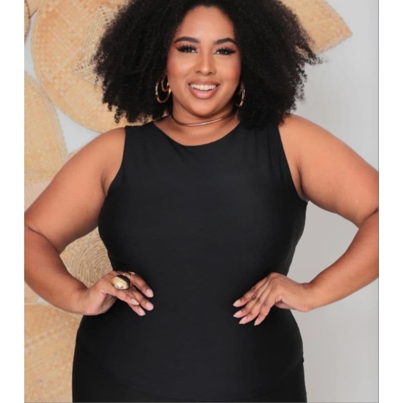 Regata Plus Size Feminina Básica Premium com Forro Duplo