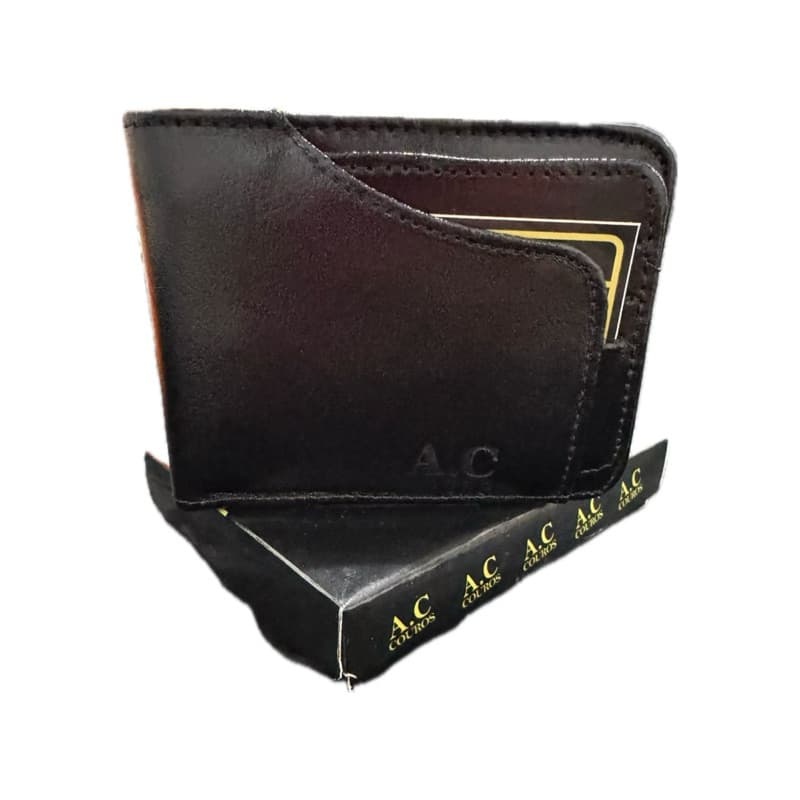 Carteira Masculina Couro 100% Legitimo com Fecho de Botão Premium Dia a Dia Alta Qualidade