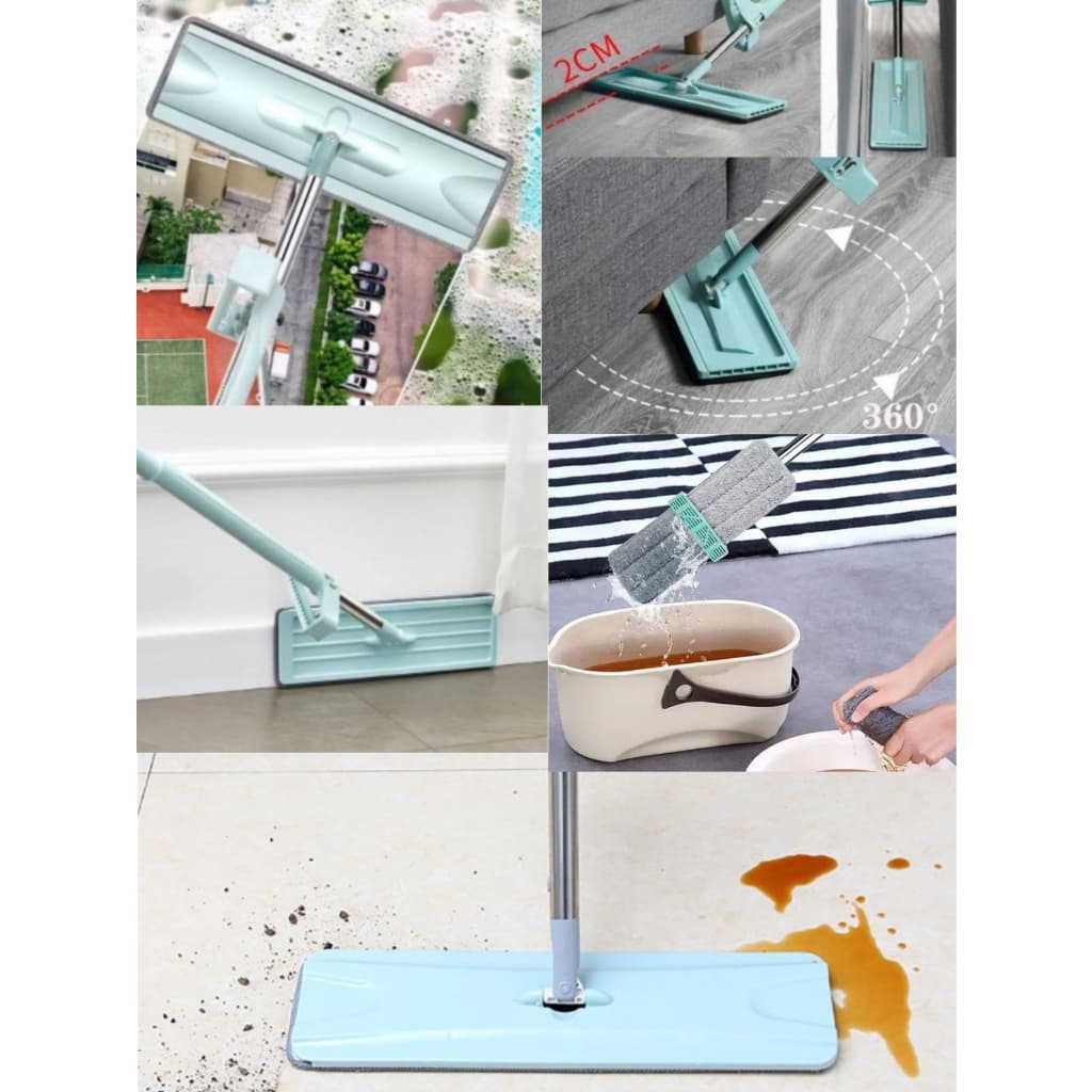 Esfregão Rodo Inteligente Mágico Mop 360º Limpa Rápido Super Flexível Rodo Torção Magico, Mop Flat, Esfregao Limpeza