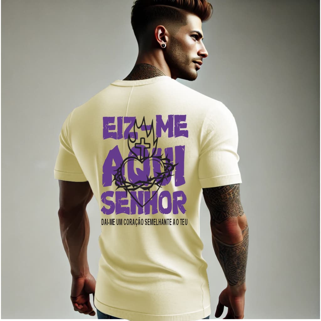 Camiseta Religiosa Jesus Eis Me Aqui Senhor Camisa ENVIO IMEDIATO Unissex Qualidade Algodão