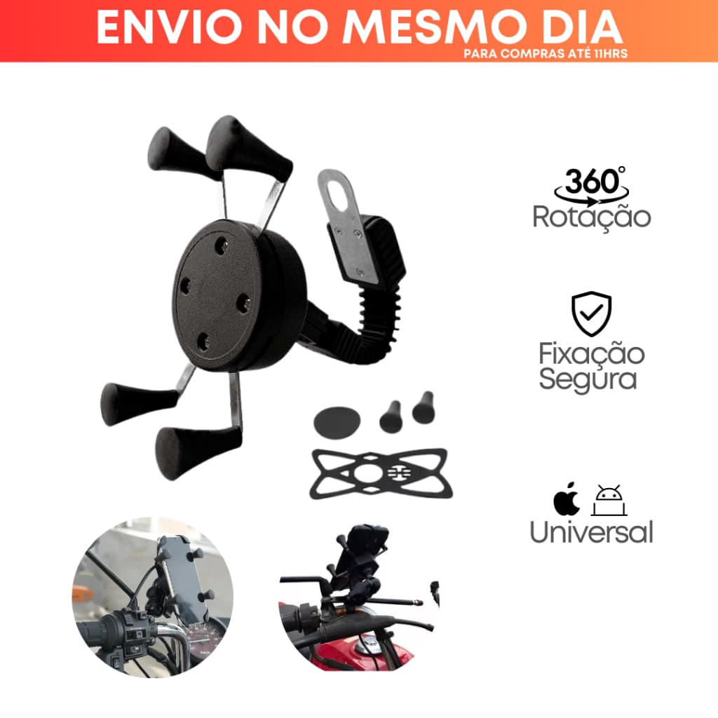 Suporte de Celular para Moto Estilo Garra | Resistente e Ajustável | Fixação Segura no Guidão