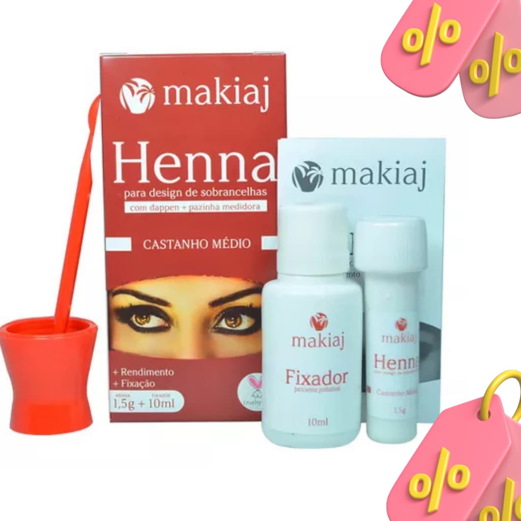 Henna Makiaj Sobrancelha – Alta Fixação, Efeito Natural e Duradouro, Original