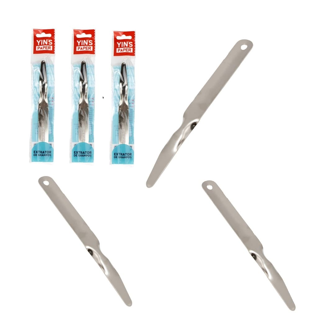 3 Extrator De Grampo Galvanizado Espátula 15,5cm Escolar ESCRITÓRIO