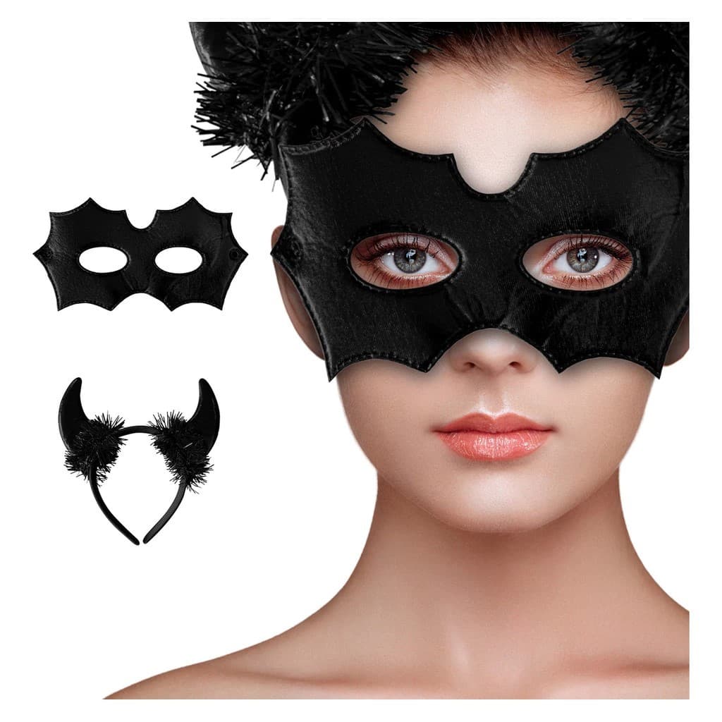 Kit Fantasia carnaval Cosplay Diabinha Mascara Tiara diversão garantida festas, balada halloween