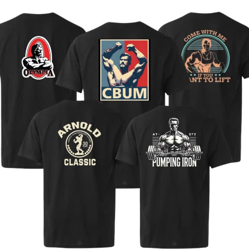 KIT 5 Camisetas Masculinas Streetwear Academia Musculação - Diversas Estampas- 100% Algodão Premium
