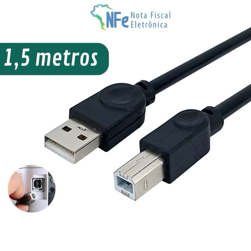 Cabo Usb para Impressora EcoTank L395 L3150 L3250 L4158 L4150 L4156 L4168 L4165 L4166 L4160 Cx4500