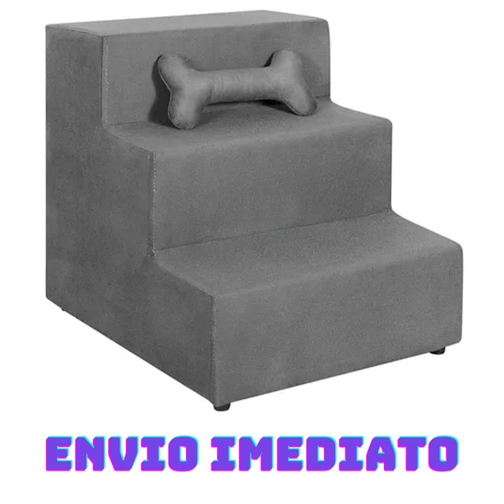 Escada Pet Almofadada 3 Degraus para Cães e Gatos