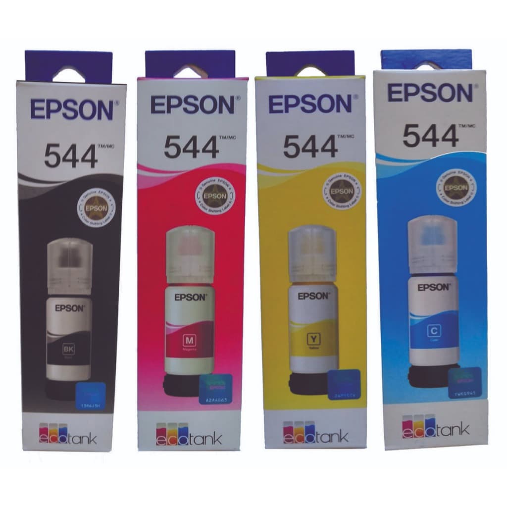 Kit 4 Garrafas de Tinta Epson EcoTank 65 mL cada garrafa - T544122/222/322/422-BR - Original