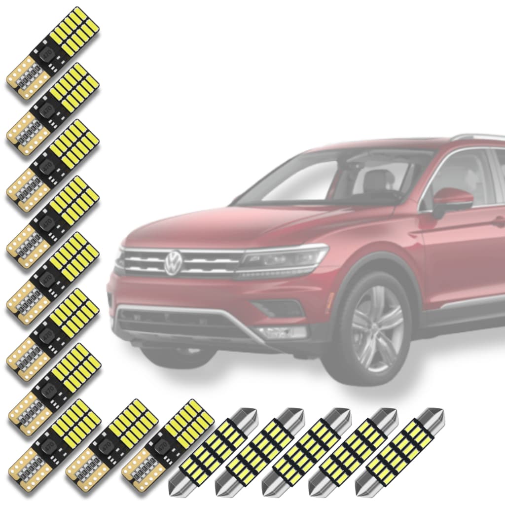 1° Kit Lampadas Super Led Interno Tiguan 2009 2010 2011 2012 2013 2014 2015 2016 2017 *Envio 24h*